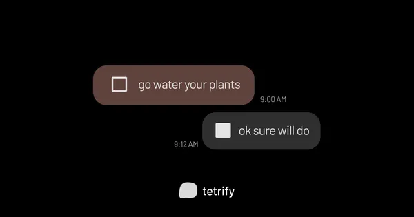 A chat which has 2 messages in it: "I need to reply to that email" and "I'll do it later."