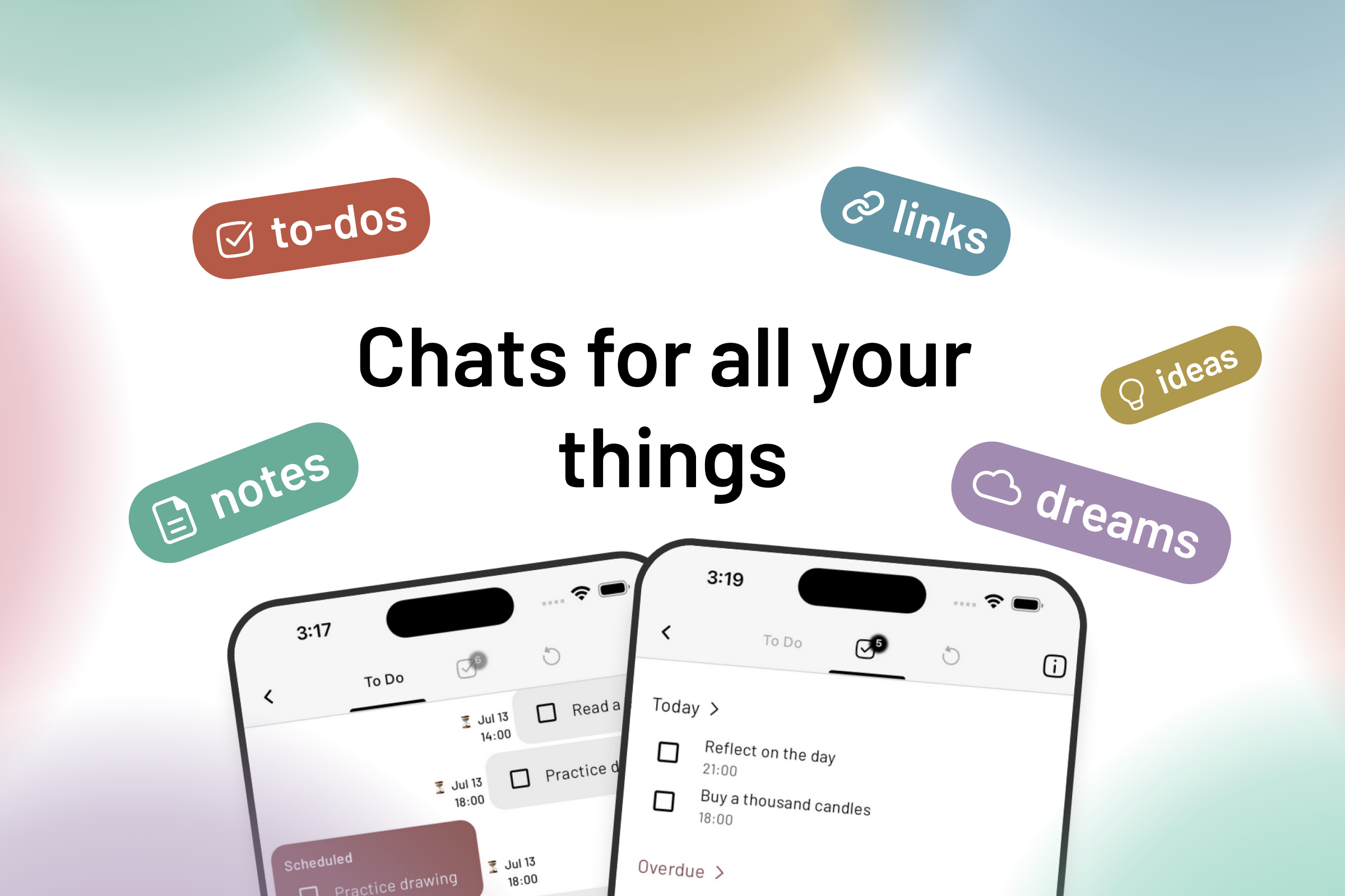 tetrify spaces overview showing multiple chat spaces
